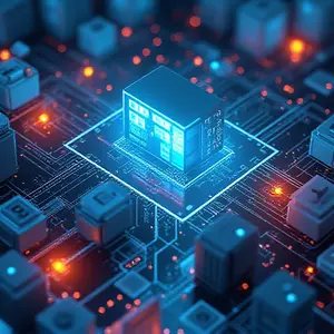 Business Continuity Planning Disaster Recovery glowing building.