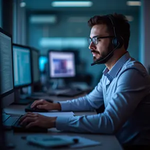 Another Man working at Thousand Oaks Cyber IT Specialists Help Desk.